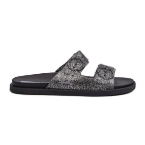 Tongs à paillettes pour femmes avec boucles 83530 Ipanema Follow Fem Noir le noir